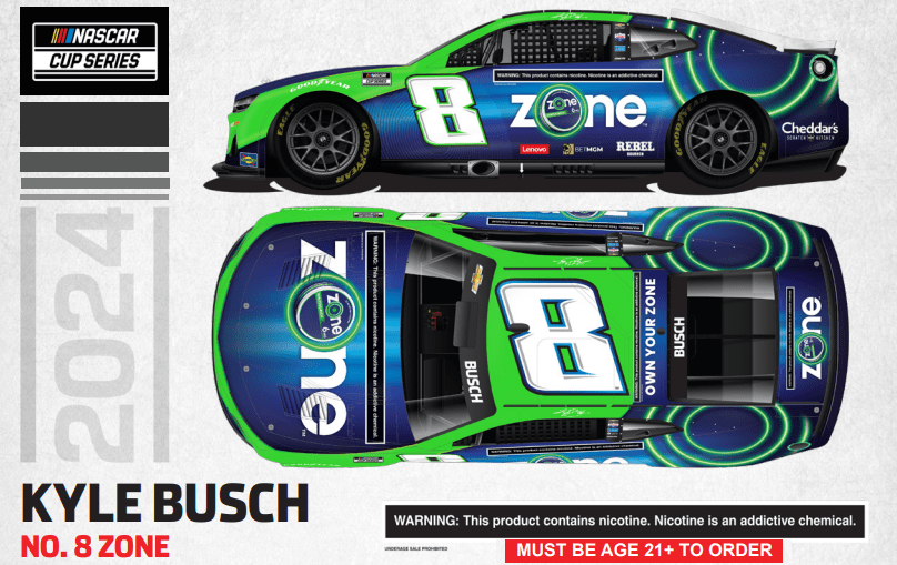 KYLE BUSCH 2024 ZONE 1/24 ARC DIECAST (ADVANCED ORDER) (MUST CONFIRM
