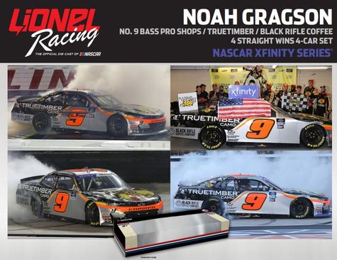 NOAH GRAGSON 2022 4 STRAIGHT WINS 4-CAR SET BASS PRO SHOPS / TRUETIMBER ...