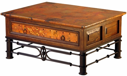 1 Drawer Coffee Table with Pablo Base and Copper