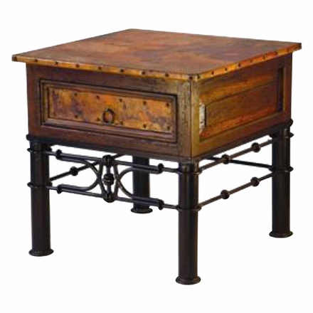 1-Drawer End Table w/ Pablo Base & Copper