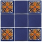 15 Talavera Tiles - Geometric Flower Design - PP2159