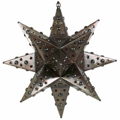 18" Medium Elegant Tin Star Light With Marbles