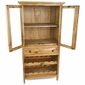 2 Door Rustic Pine Mexican Cupboard with Wine Rack and Drawer