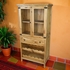2 Door Rustic Pine Mexican Cupboard with Wine Rack and Drawer