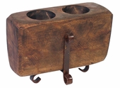 2 Hole Sugar Mold Candleholder with Iron Base