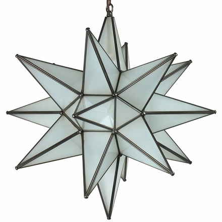 20 Inch Completely Frosted Glass Star Fixture