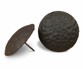 3.25" Dia. Hammered Blackened Iron Clavo Nailheads - Pack of 6