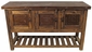 3 Door Old Wood Buffet with Slat Bottom and Iron Accents