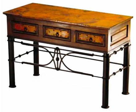 3-Drawer Console w/ Pablo Base & Copper