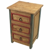 3 Drawer Painted Wood Nighstand