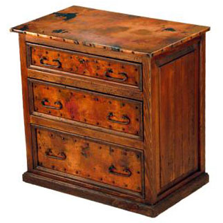 3-Drawer Small Dresser with Copper