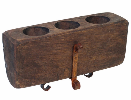 3 Hole Sugar Mold Candleholder with Iron Base