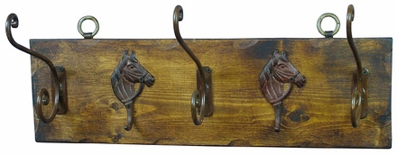 3 Hook Caballero Coat Rack - Rustic Wood & Iron