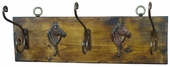 3 Hook Caballero Coat Rack - Rustic Wood & Iron
