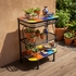 3-Tier Wrought Iron Plant Stand with Talavera Tiles