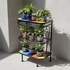 3-Tier Wrought Iron Plant Stand with Talavera Tiles