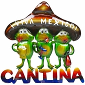 3D Metal Cantina Frogs Wall Art