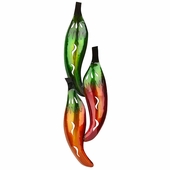 3D Metal Chili Pepper Wall Art - Medium