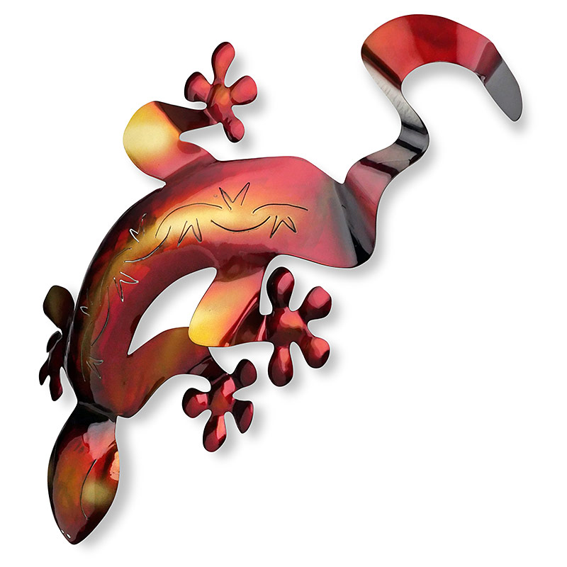 3D Metal Lizard Wall Art Large