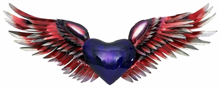 3D Metal Heart with Wings