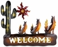 3D Metal Howling Coyote & Desert Scene Welcome Wall Art