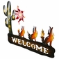 3D Metal Howling Coyote & Desert Scene Welcome Wall Art