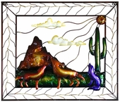 3D Metal Howling Coyote Framed Wall Art