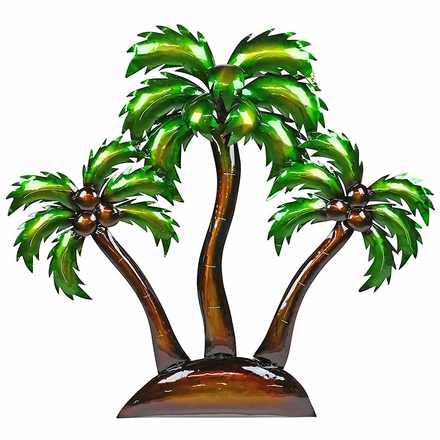 3D Metal Island Palm Trees Wall Art