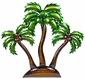 3D Metal Island Palm Trees Wall Art