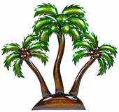 3D Metal Island Palm Trees Wall Art