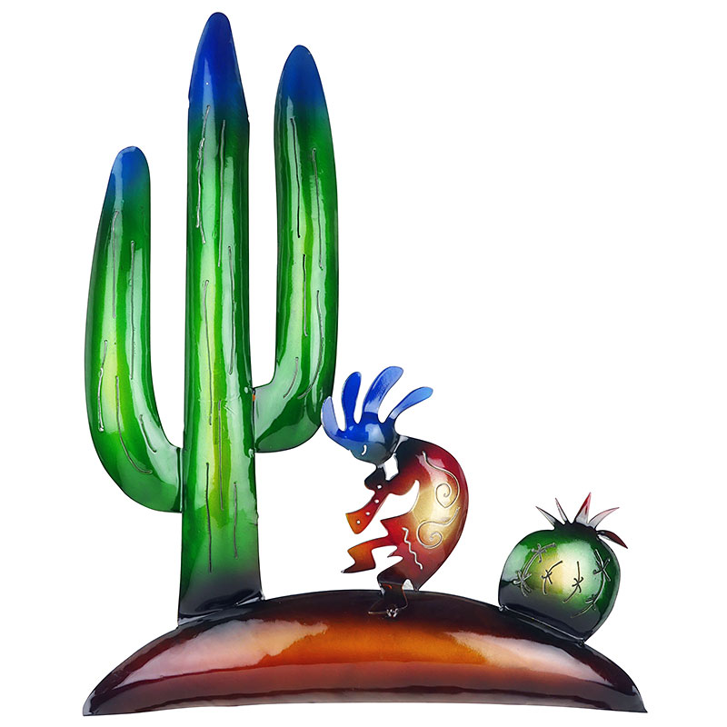3D Metal Kokopelli & Saguaro Wall Art