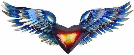 3D Metal Mexican Folk Art Heart & Wings Wall Art