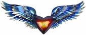 3D Metal Mexican Folk Art Heart & Wings Wall Art