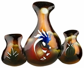 3D Metal Pots with Kokopelli & Desert Scene Wall Art