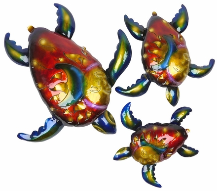 3D Metal Sea Turtles Wall Art - Set of Three