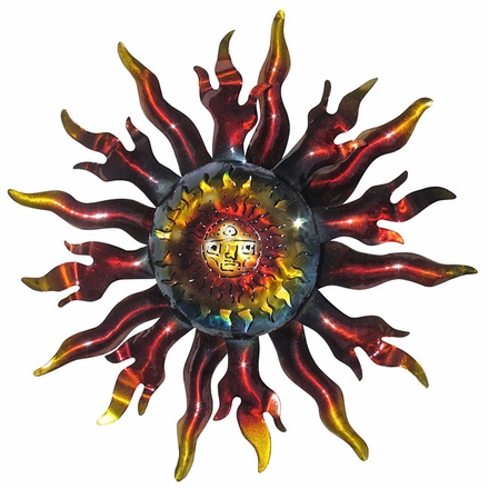 3D Metal Sun Wall Art - Aztec Sun God
