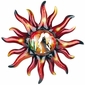 3D Metal Sun Wall Art - Howling Coyote & Desert Scene