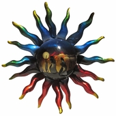 3D Metal Wall Art Sun with Quail & Desert Scene