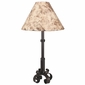 4 Footed Iron Lamp with Bark Paper Shade