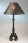 4 Footed Iron Lamp with Gusanito Punched Tin Shade