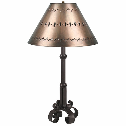4 Footed Iron Lamp with Mexican Tin Shade