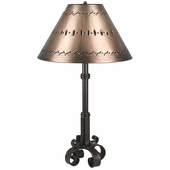 4 Footed Iron Lamp with Mexican Tin Shade