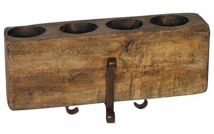 4 Hole Sugar Mold Candleholder with Iron Base