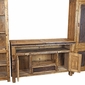 4-Piece Rustic Wood Entertainment Center with Iron Accents
