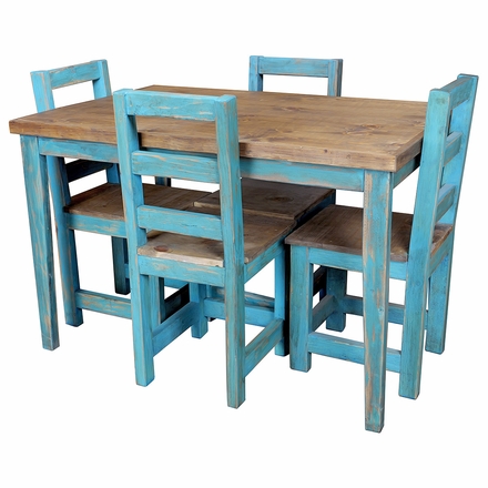 5-Piece Painted Wood Dining Set - 48