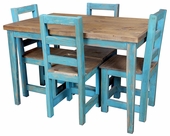 5-Piece Painted Wood Dining Set - 48"
