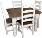 5-Piece Rustic Wood White Washed Dining Set