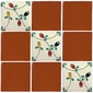 6 Inch Terra Cotta Talavera Tile - PP2227 - 10 Tiles