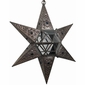6 Point Hanging Star Light - Aged Tin & Glass