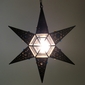 6 Point Hanging Star Light - Aged Tin & Glass